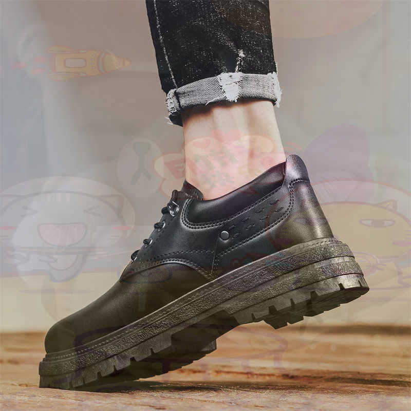 Men'S Grooming Store - Dark Natural Leather Fashion Trainers Tennis