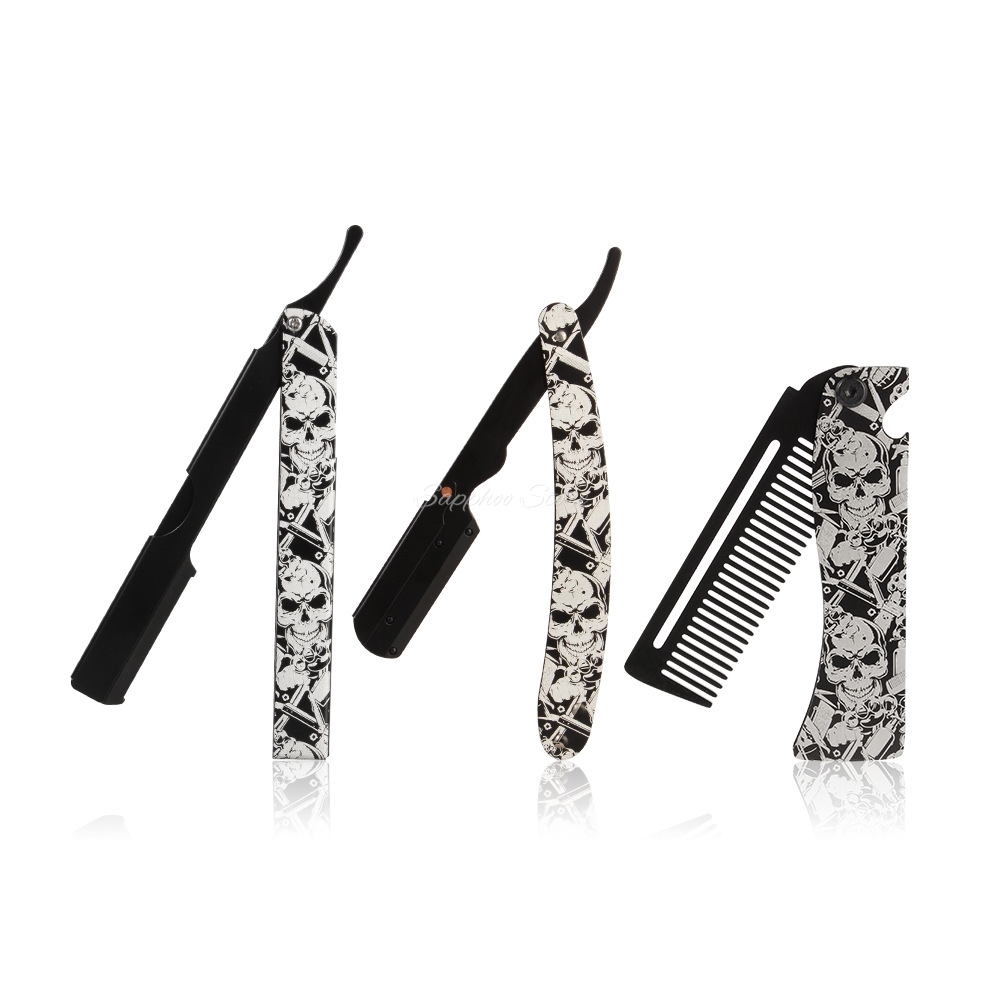 Mens Grooming Box - 2026 Barber Folding Straight Razor Shaving