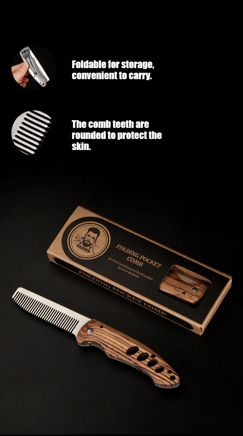 Solid Wood & Metal Folding Bea - Mens Grooming Box review and price
